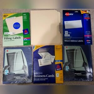Office Supply Bundle Report Covers, Folders, Folder &Rtn Address Labels,  Card